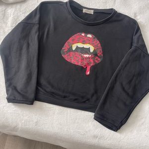 Cheetah Lips Crew Neck
